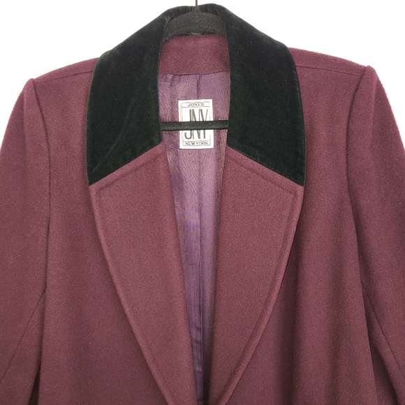 JONES of New York Wool Burgundy Long Coat - Picture 4 of 8